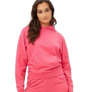 Frankie’s Bikinis Aiden Sweatshirt Bright Pink Hooded Hoodie M Relaxed Slouchy